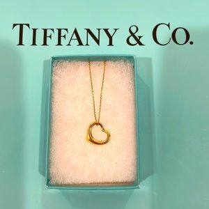 Tiffany & Co. Elsa Peretti Open Heart Pendant Necklace in 18K Yellow Gold